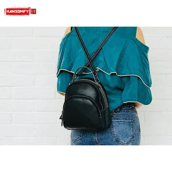 

Women Backpack Bag Tide Large Capacity Multi-function Shoulder Bag Three-use Backpack Top Layer Cowhide Retro Genuine Leather