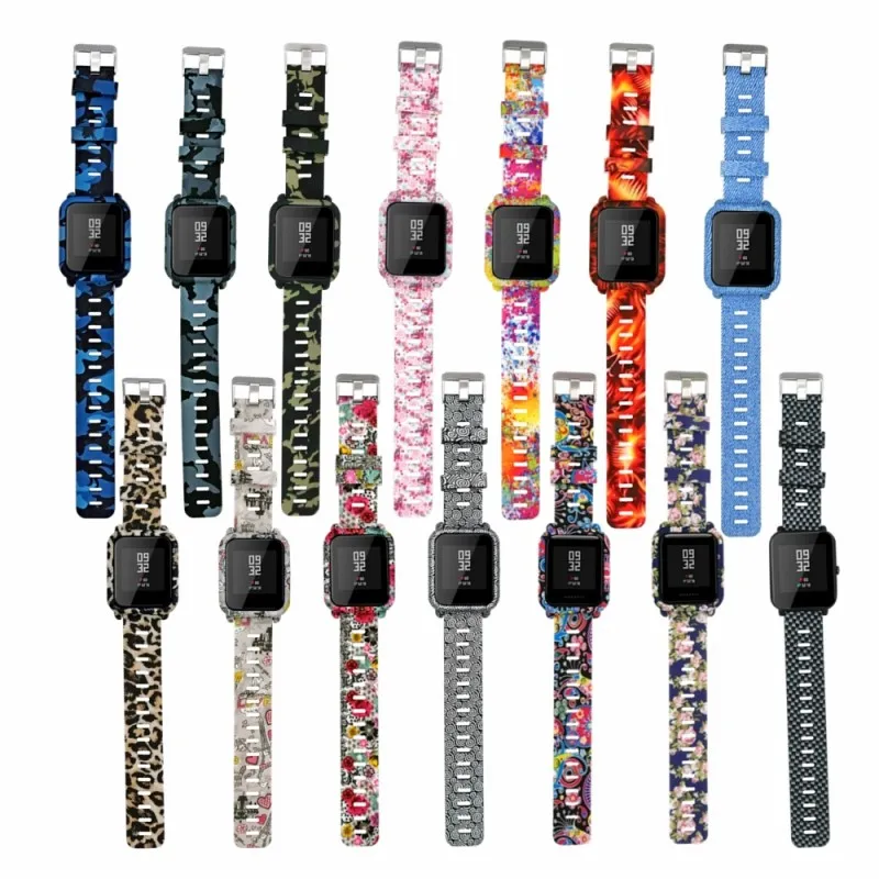 

Soft Silicone Replacement Silicone Strap Painted Silicone Strap Band Protector Cases For Huami Amazfit Bip Youth