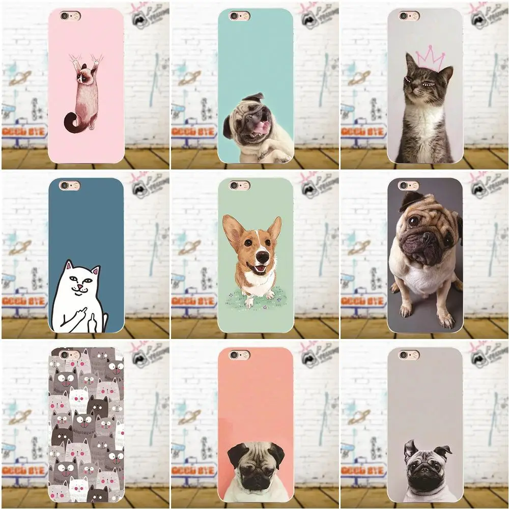 Oedmeb симпатичная собака кошка для Xiaomi Redmi 5 4A 3 3S Pro Mi4 Mi4i Mi5 Mi5S Mi Max Mix 2 Note 4 Plus TPU