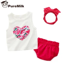 Одежда для малышей; одежда для маленьких девочек; 3 шт./компл.; летняя рубашка; Одежда для новорожденных девочек