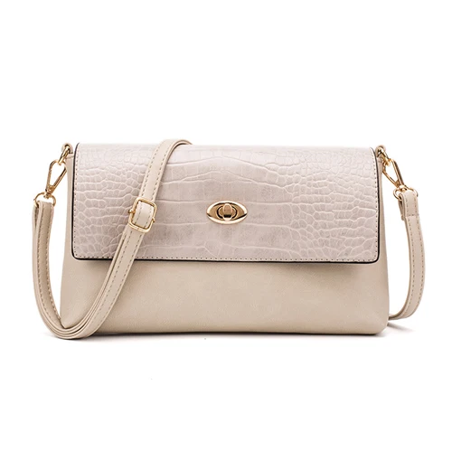 REPRCLA модная женская сумка на плечо, дизайнерская сумка, кожаная женская сумка через плечо, сумка-мессенджер, дамская сумочка, женская сумка с клапаном - Цвет: beige