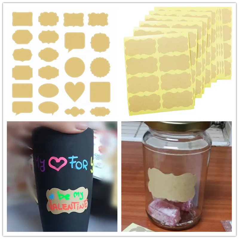 

48 Pcs/lot Handmade Sticker Vintage Blank Kraft paper Label Sticker DIY Hand Made For Gift Cake Baking Sealing Sticker