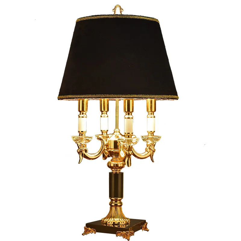 Высококачественная Роскошная модная Настольная лампа с черными кристаллами