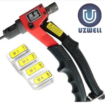 

BT603 8'' Rivet Nut Gun Manual Riveter Gun M3 M4 M5 M6 Rivet Nut Tool Single Hand Operation Manual Mandrels