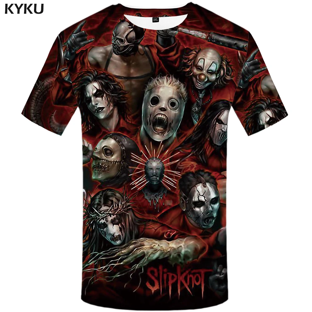 KYKU Slipknot T Shirt Men Character Tshirt Black 3d Printed T-shirt Anime Clothes Punk Rock Tee Band Mens Clothing Summer 2018 KYKU Slipknot T Shirt Men Character Tshirt Black 3d Printed T-shirt Anime Clothes Punk Rock Tee Band Mens Clothing Summer 2018