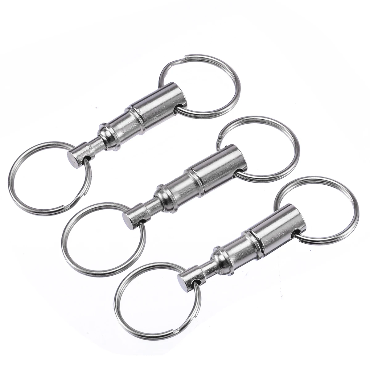 

3pcs Key ChainsDetachable Pull-Apart Key Rings Quick Release Keyrings Keychain Double Split Rings