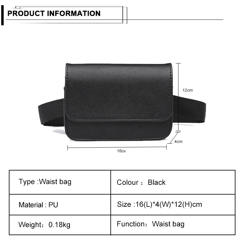 Повседневные женские Поясные Сумки из искусственной кожи, черная поясная сумка для женщин, короткий дизайн, Дамская маленькая поясная сумка, сумка для денег