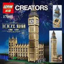 LEPIN 17005 Creator Big Ben Elizabeth Tower Model Building Kits Minifigures Brick Toys Compatible with 10253 Gift 4163pcs