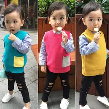 2016 new autumn vest girls vest children clothing knitted sweater kids vest girls clothes kids clothes