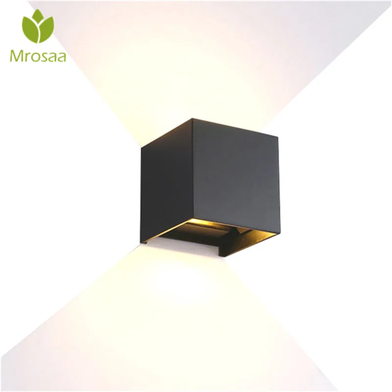 IP65 Waterproof 12W Indoor Outdoor Led Wall Lamp Modern Aluminum Adjustable Surface Mounted Cube Led Garden Porch Light