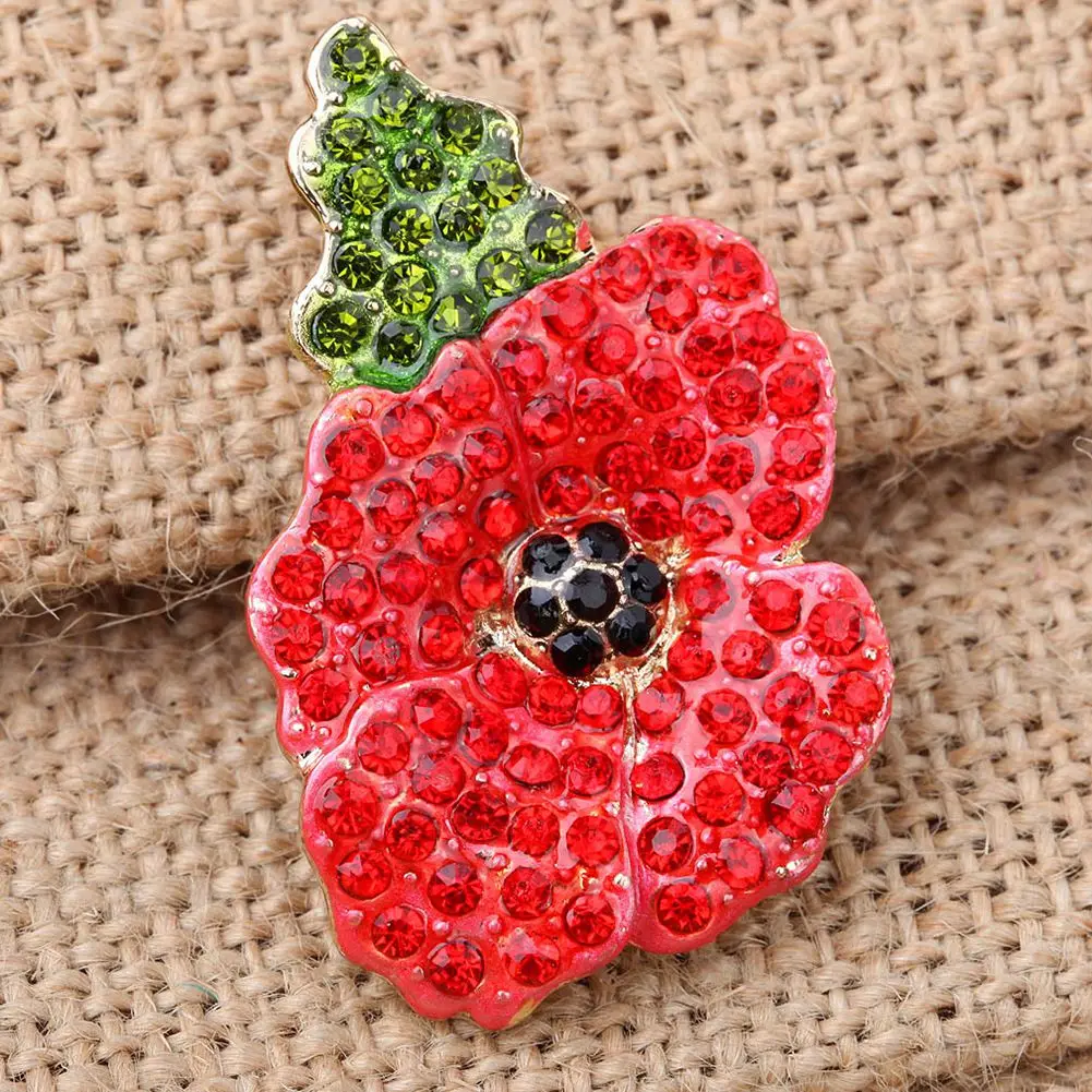 

Fancy Rhinestone Crystal Shining Red Flower Brooches and Pins Wedding Bridal Gift (AL013)