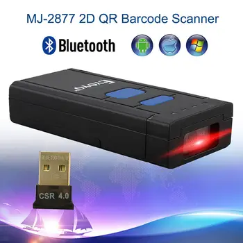 

EYOYO MJ-2877 Mini Portable Bluetooth Wireless 2D Barcode Scanner Decoding QR Code,PDF417,DataMatrix Screen Bar Codes Scanner 2D