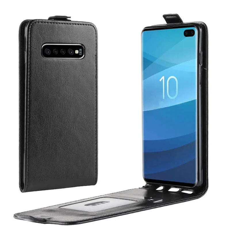 Вертикальный кожаный чехол книжка в стиле ретро для Samsung Galaxy S10 Plus|Бамперы| |