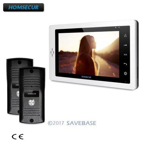 

HOMSECUR 2C1M 7" Video&Audio Home Intercom+Touch Button Monitor for House/Flat