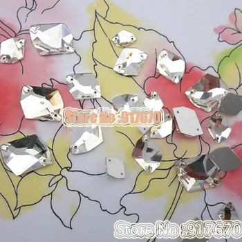 

280pcs/Lot, High Quality 14x17mm heteromorphism Charms Strass rhinestone embellishments Silver Base Loose Beads with 2Holes