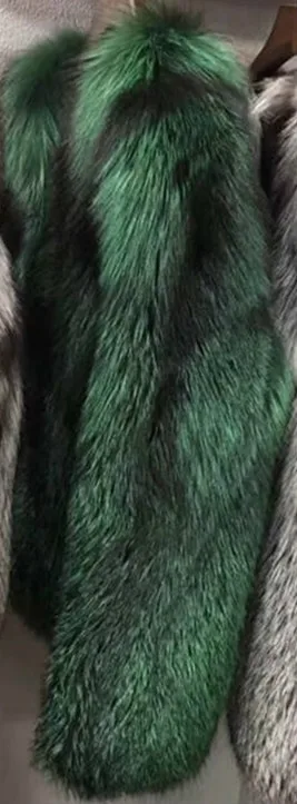 FURSARCAR/ Новое Женское зимнее пальто из натурального меха лисы, из натуральной черно-бурой лисицы, меховая одежда для женщин, утепленная теплая куртка - Цвет: Green Color