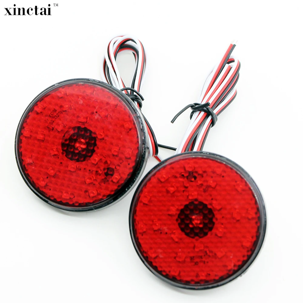

2PCS 5.8cm Red / Clear Lens LED Rear Bumper Reflector Light Fog Brake Stop Light for Toyota Sequoia Highlander ZRR70 Voxy Noah