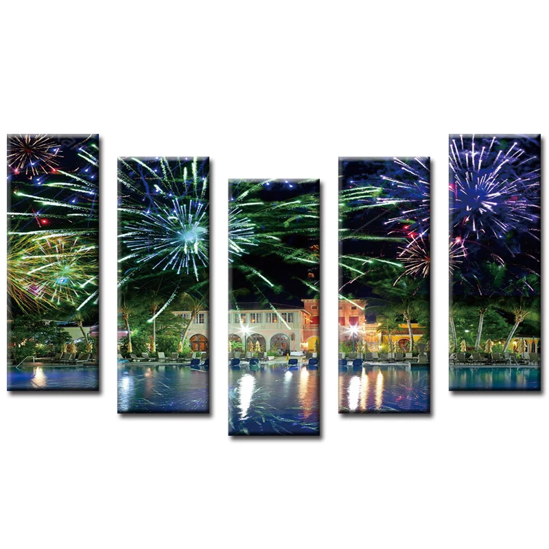 Seaside City Fireworks View 5D Home Decor Combination Diamond Painting Cross Stitch Room Mosaic Embroidery | Дом и сад