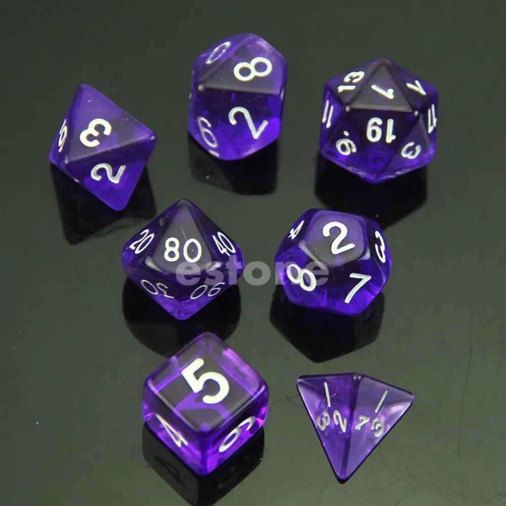 MTG RPG D& D DND Poly Dice настольная игра Набор из 7 сторонних плашек D4 D6 D8 D10 D12 D20