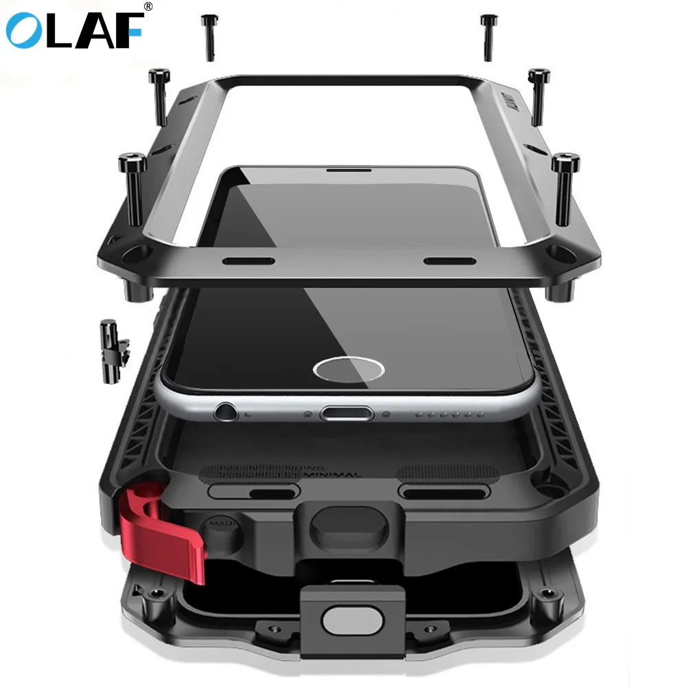 

OLAF Luxury Doom Armor Heavy Duty Case Metal Case Shockproof Cover For Samsung S5 S6 S6 edge S7 S8 S8plus Note 8 9 S9 Plus Case