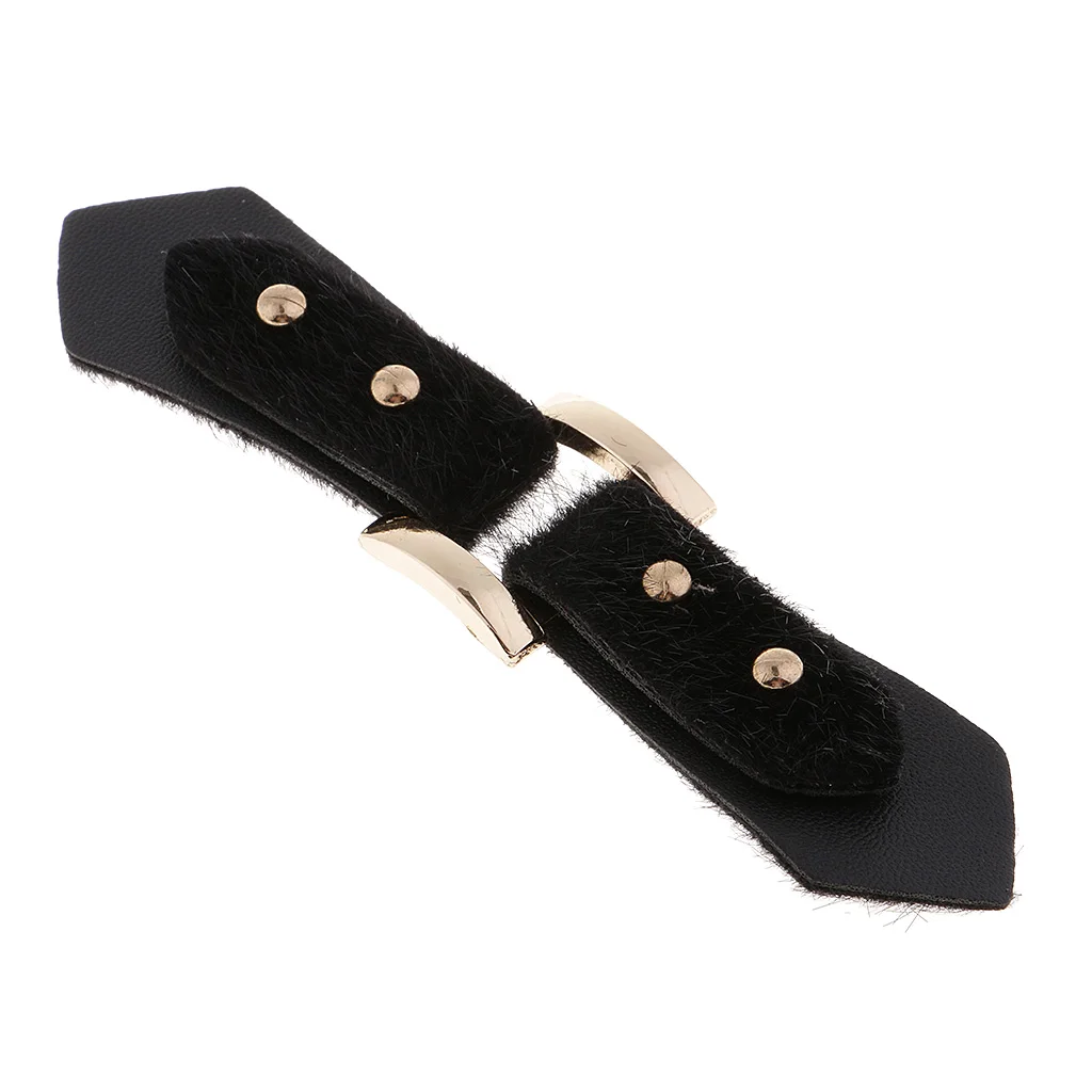 3 Pairs Leather Button Toggle Closure with Metal Buckles for Coat Jacket Duffle 13.2x2.8cm