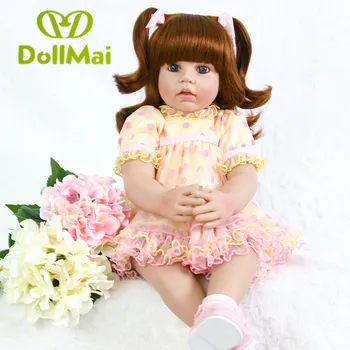 

Adoras princess girl reborn toddler doll 24" handmade silicone vinyl reborn baby dolls toys for children gift bebe reborn