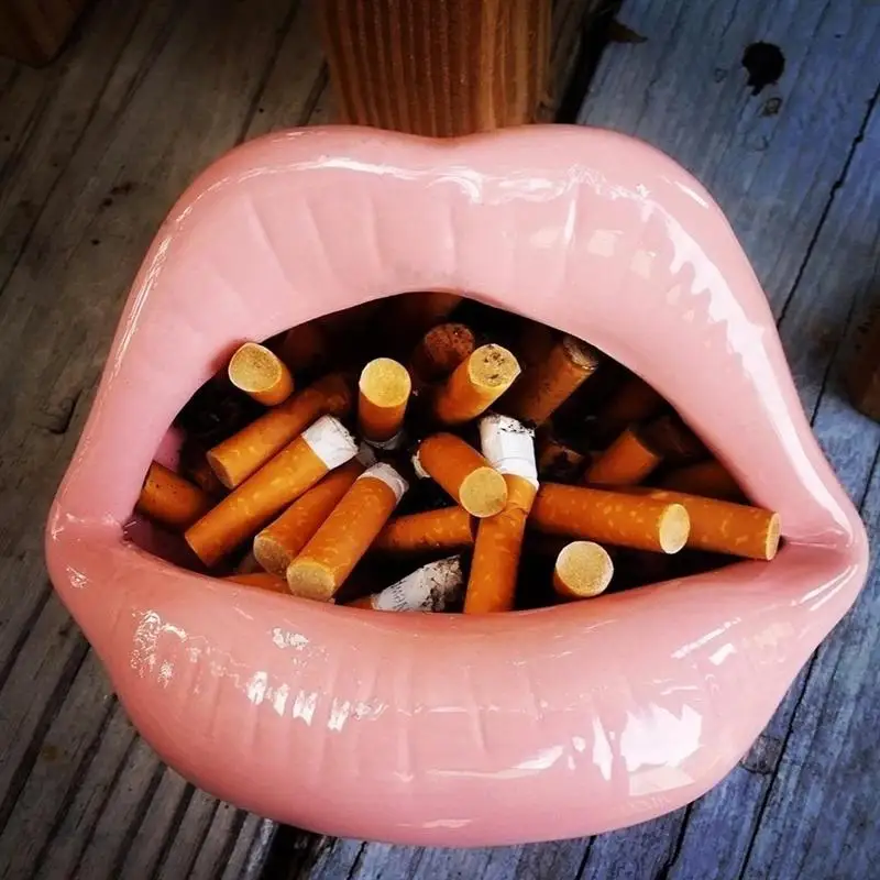 LUOEM с губами керамический пепельница Новинка сигарета пепельница держатель для дома(розовый