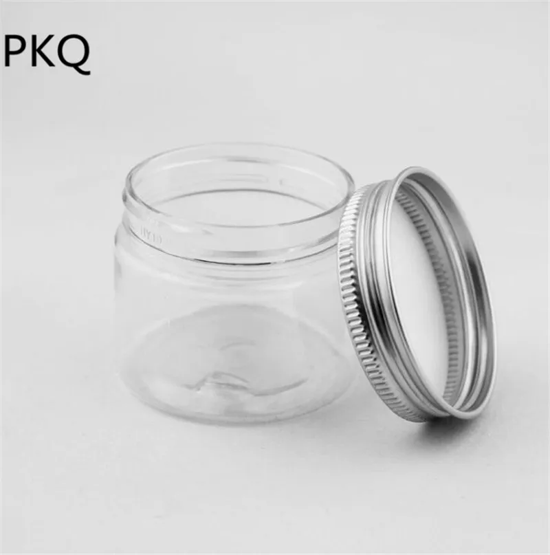

40pcs/lot 50ml 60ml Round Clear Pet jar bottle container with thread PET plastic cap lid , for Cosmetic Packaging