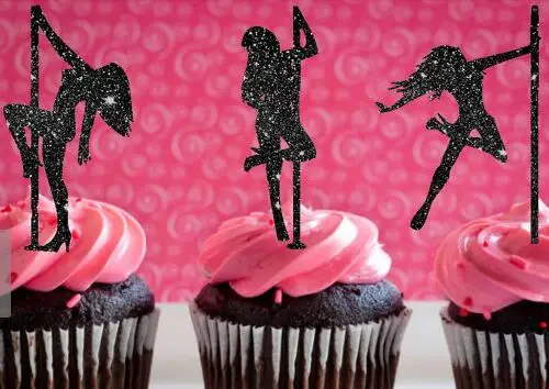 Glitter Pole Dancer Man S Birthday Wedding Valentine S Day Cupcake Toppers Engagement Bachelorette Bridal Shower Food Picks Cake Decorating Supplies Aliexpress