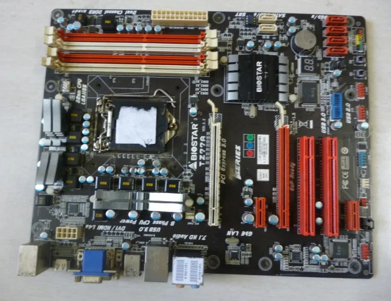Б/у хорошее состояние оригинальная материнская плата BIOSTAR TZ77A Intel Z77 LGA 1155 DDR3 32G SATA3