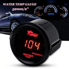 Автомобильный 12 в 52 мм красный цифровой светодиодный электронный датчик температуры воды с датчиком цифровой светодиодный датчик температуры воды