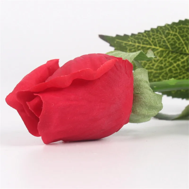 1 шт. настоящий бутон розы из искусственного шелка Свадебные цветы букет украшения для дома для свадьбы или дня рождения маленький размер бутон - Цвет: Красный