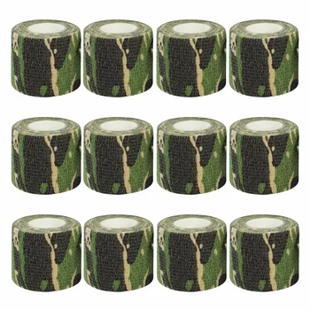 

12pcs Bandage 5cm x 4.5m Self-Adhesion Elasticity 200% Magnification Ratio Sports Bandage Antislip Medical Emergency BD12