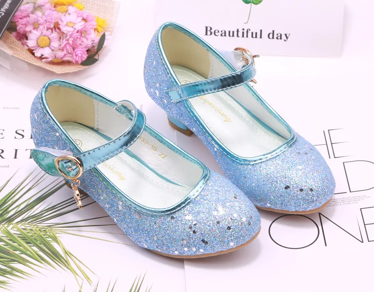 qloblo Kids Girls Wedding Shoes Children Princess Sandals High Heels Dress Shoes Shoes For Girls