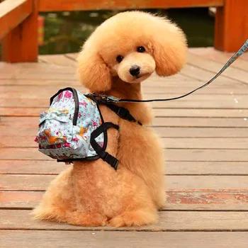 

Pet Dog Cat Backpack With Harness Leash Small Dog School Bag Outdoor Training Walking Portable Dog Backpack With Leash