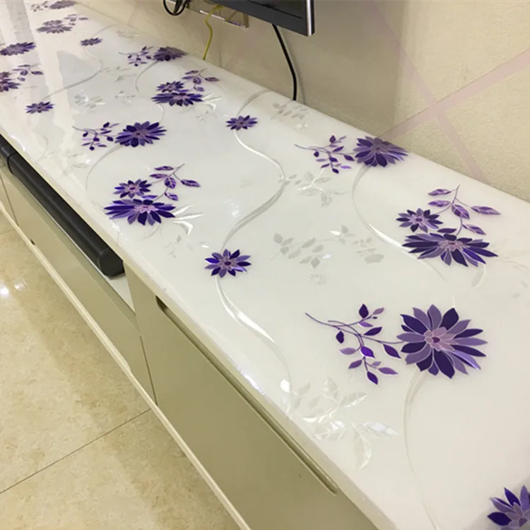 

Soft glass pvc color tablecloths Waterproof anti-hot TV cabinet tablecloths coffee table pad Nightstand table cover