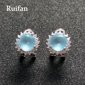 

Clearance Sale Sky Blue Cubic Zircon 925 Sterling Silver Stud Earrings with Stone Women's Wedding Earrings Dubai Jewelry YEA042