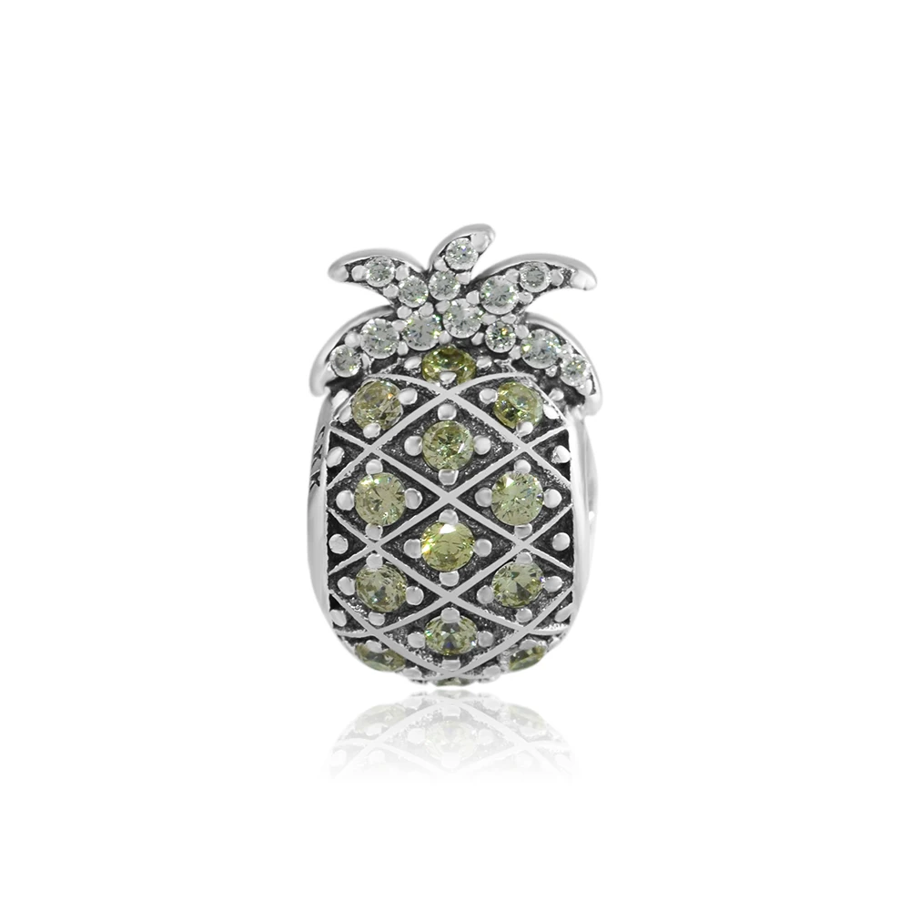 Baratos CKK encantos 925 Plata de Ley 4,5 cuentas de Metal con agujero de piña brillante para hacer joyas para mujer accesorios perles