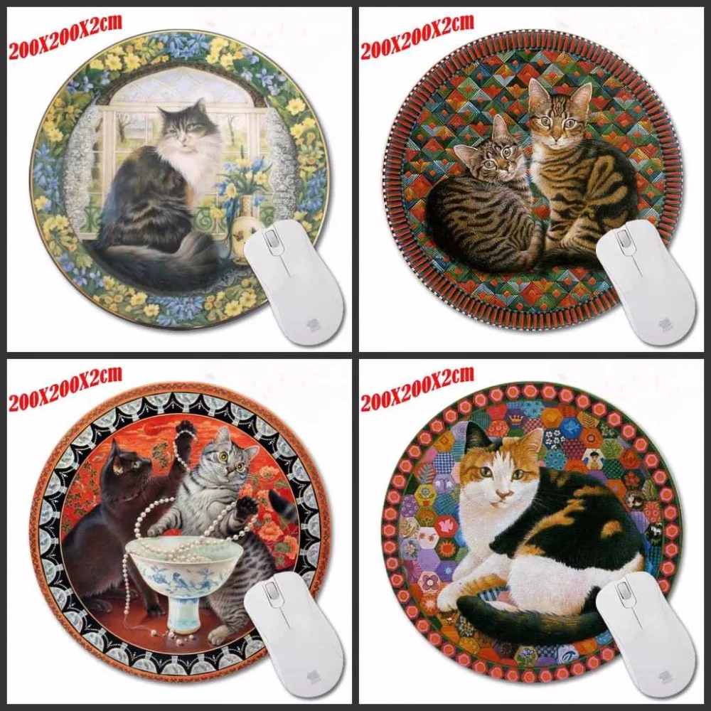 

Mairuige Persian Cat On The Persian Carpet Mouse Pad Durable Desktop Pad Mousepads Computer Round Mouse Mat Round Mice Pad