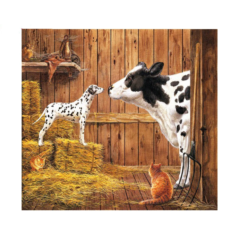 Dalmatian и Корова Diy Вышивка алмазные картины животное Смола горный хрусталь паста
