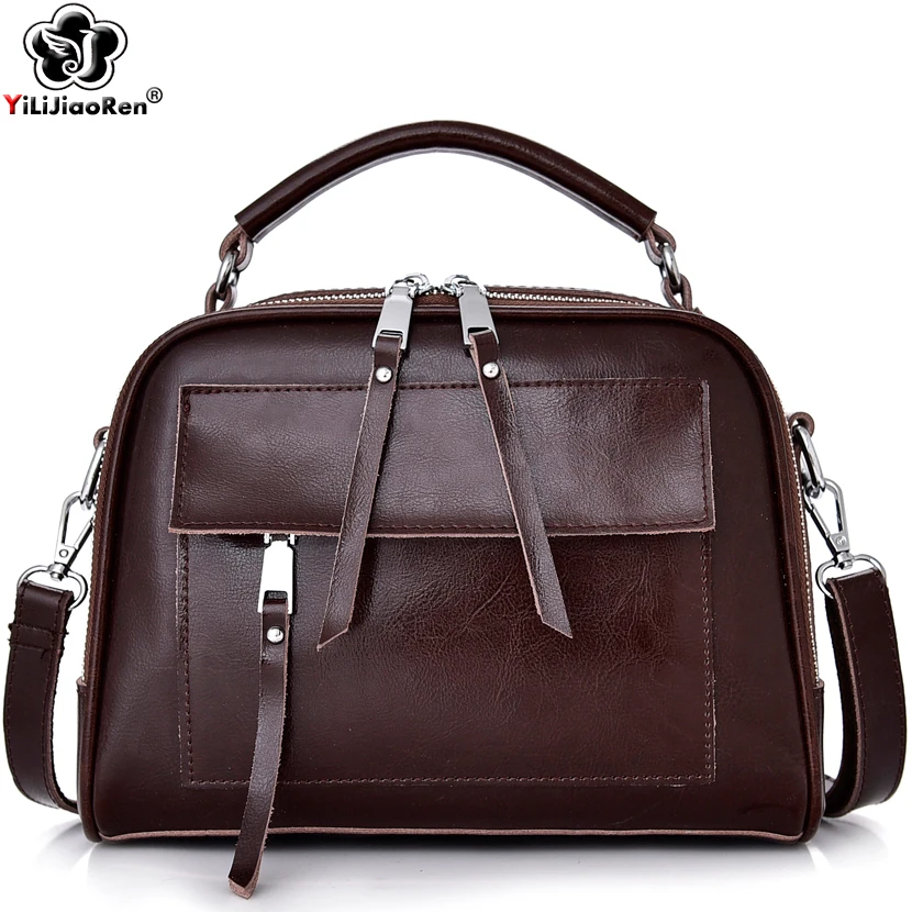 

Luxury Brand Genuine Leather Female Handbag Vintage COW Leather Ladies Hand Bags Big Tote Bag Casual Shoulder Bags for Women Sac