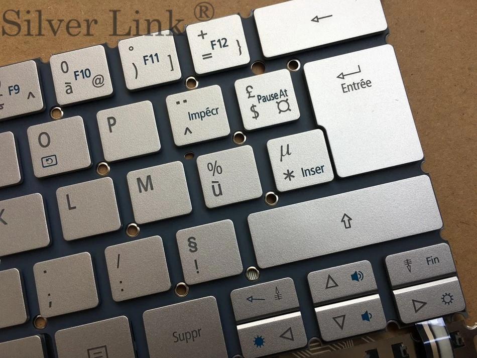New FR French Keyboard For Acer S7 S7-391 S7-392 MS2364 SILVER Backlit Keyboard Azerty  Layout -3