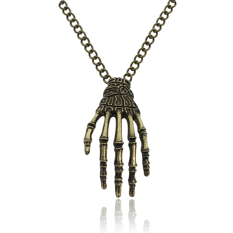 

Punk Style Skull Ghost Claw Necklace Choker Halloween Anime Mandala Undertale Bronze Ghost Hand Claws Necklaces & Pendant Hiphop