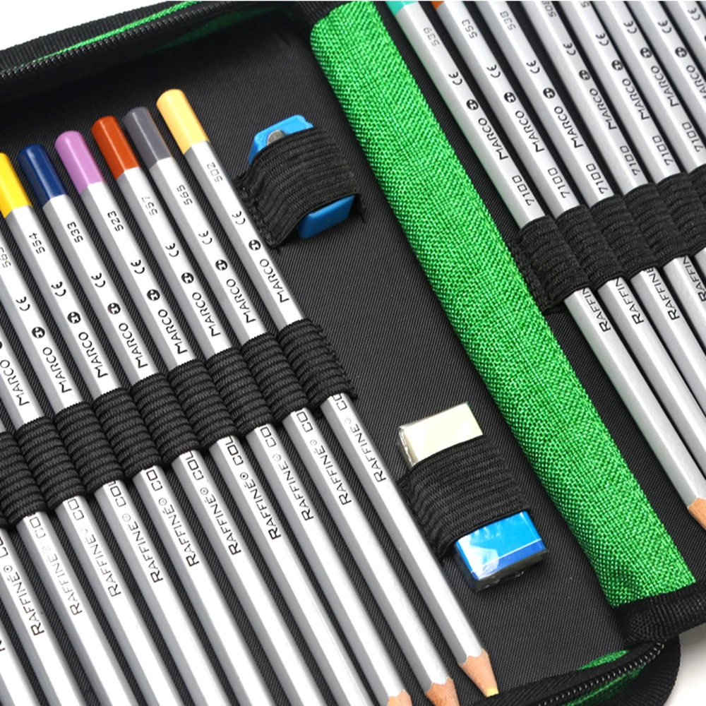 

Hot Sale 120 Holes Pencils Case School Large Portable PU Leather Capacity Bag Students Painting Sketch Supplies