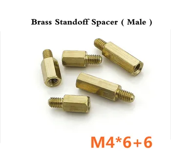 

New Best Promotion 500pcs/lot Brass Standoff Spacer M4 x 6 Male +6mm Long Lasting High Quality