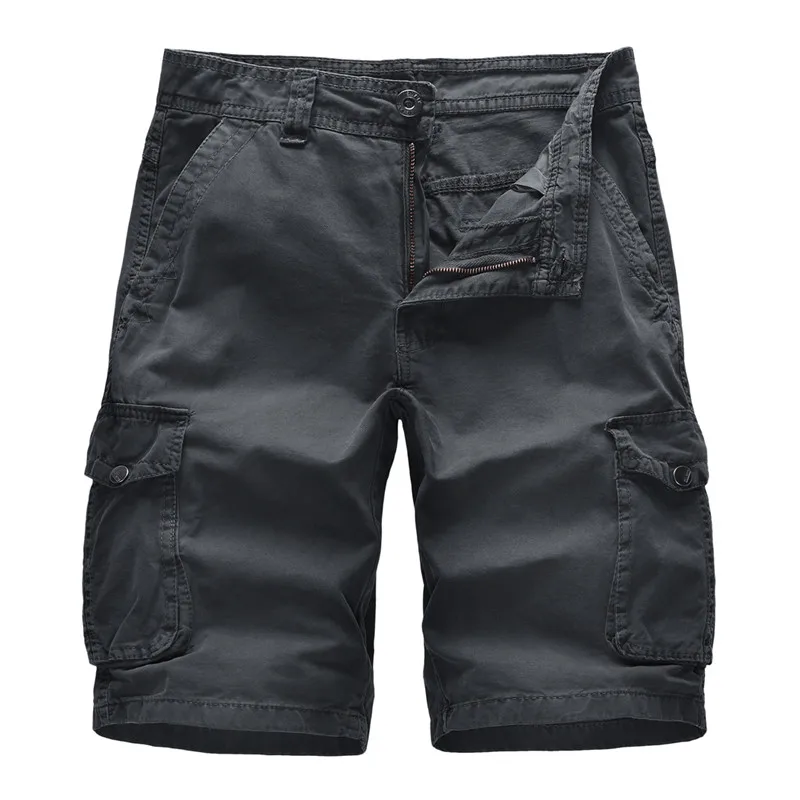 Новые повседневные шорты-карго Мужские шорты Летняя одноцветная Мужская мешковатая шорты бермуды Masculina