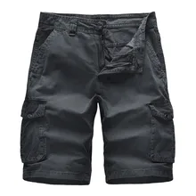 Новые повседневные шорты-карго Мужские шорты Летняя одноцветная Мужская мешковатая шорты бермуды Masculina