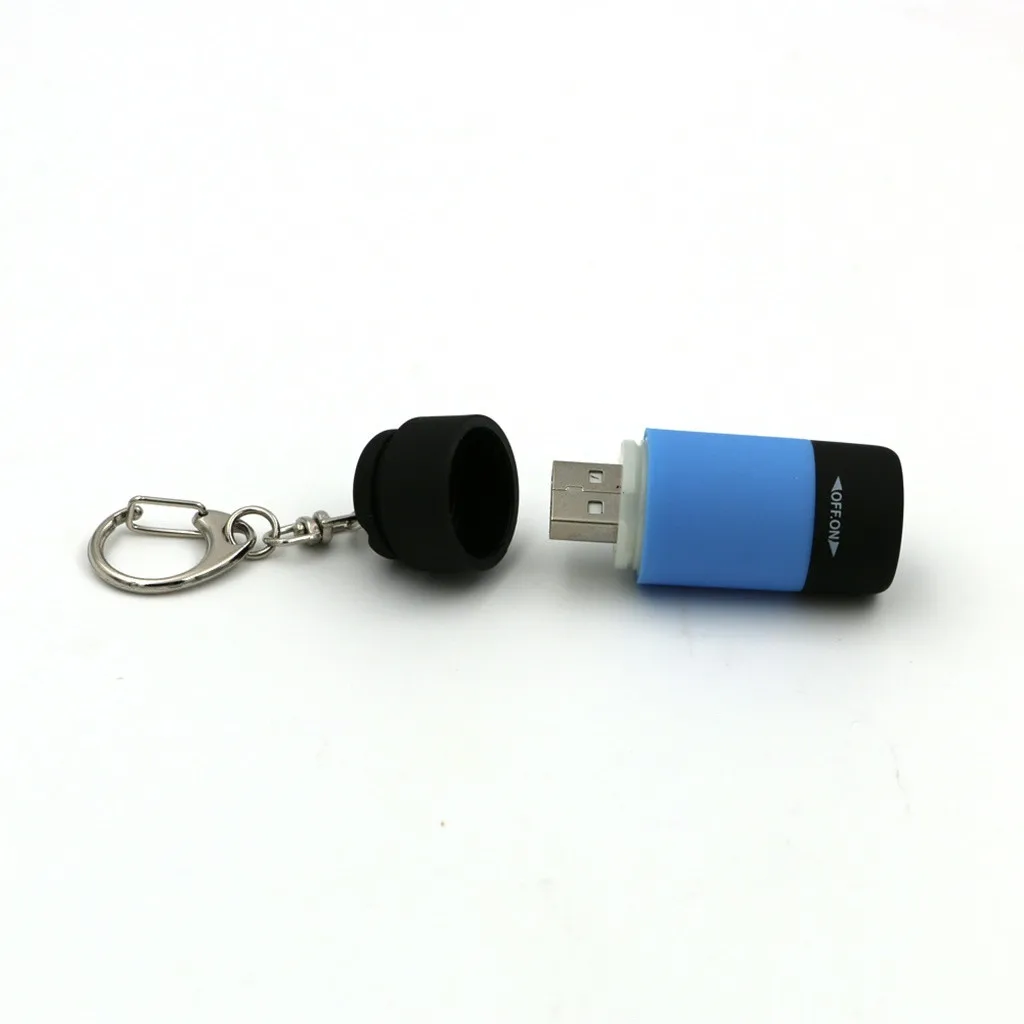Мини светодиодный фонарь USB Перезаряжаемый Фонарик Карманный Брелок водонепроницаемый# C