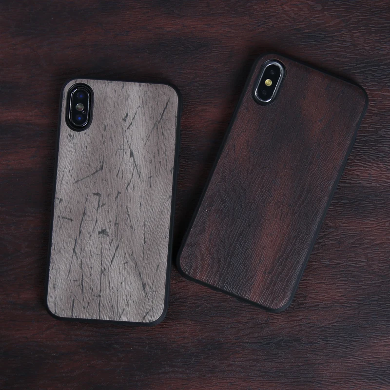 

Phone Cases For iPhone X Xs Max Cover PU Leather Wood texture Soft TPU Silicone Case For iPhone 6 6S Plus 7 8 Plus 7p 8p Shell