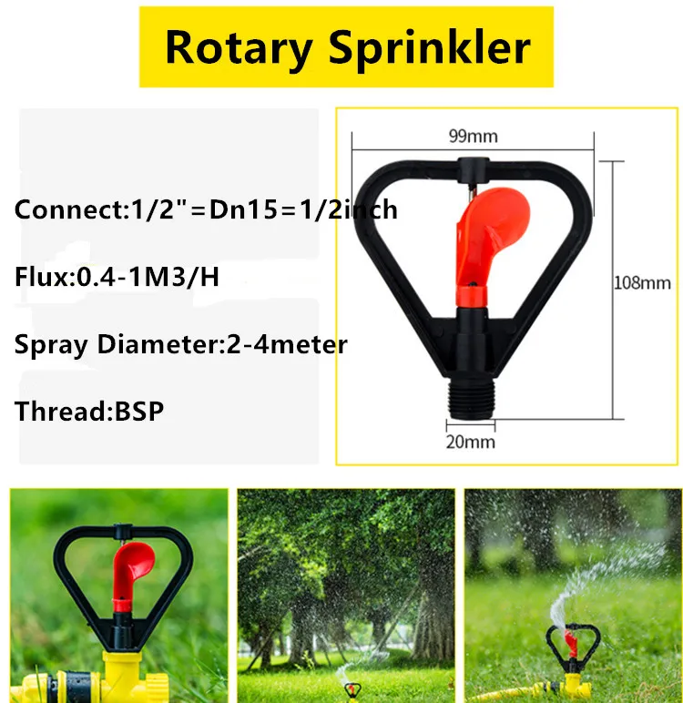 10 шт. 1/2 дюйма преломления насадка 360 Вращающийся Распылитель садовый разбрызгиватель охлаждения Пластик насадка садовые инструменты для полива
